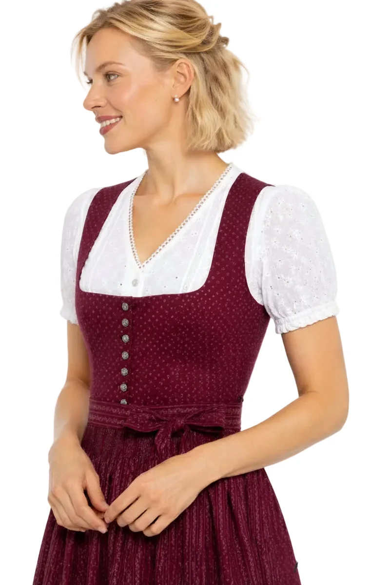 Dirndlbluse mit Streifenstickerei