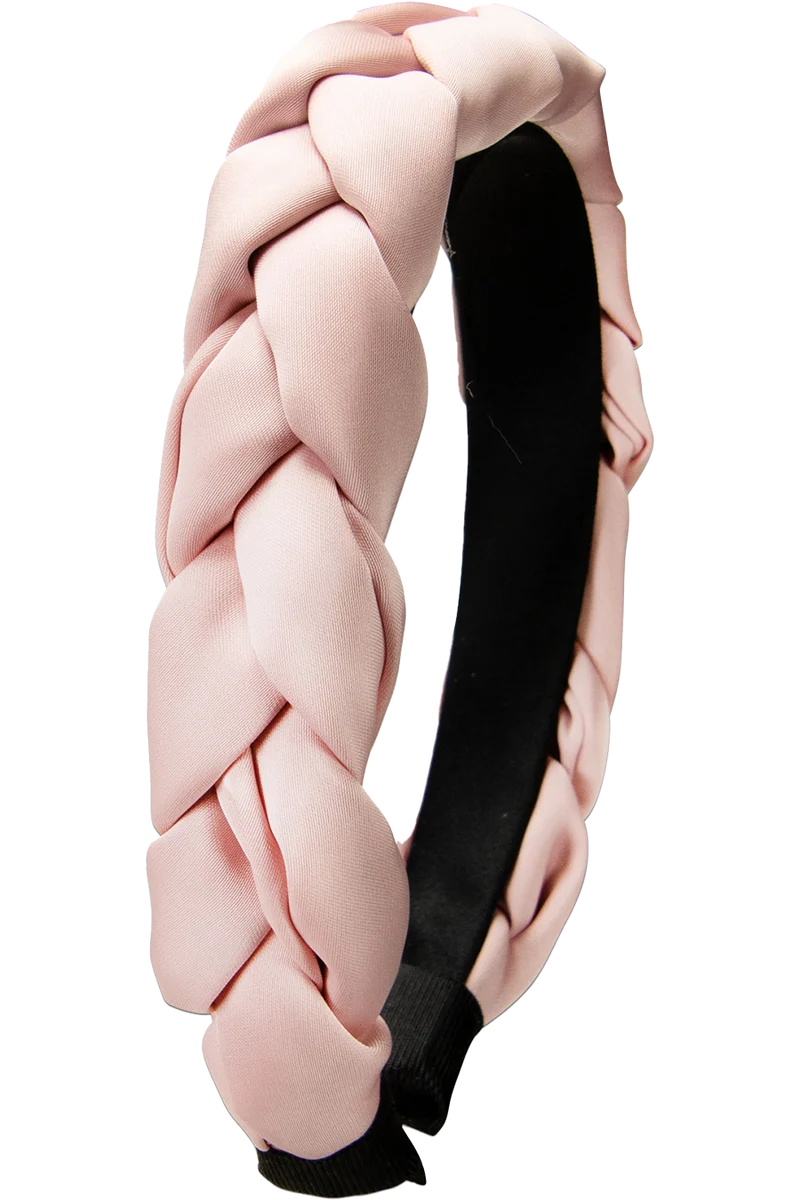 Damen Satin-Haarreif mit Flechtdesign - rosa