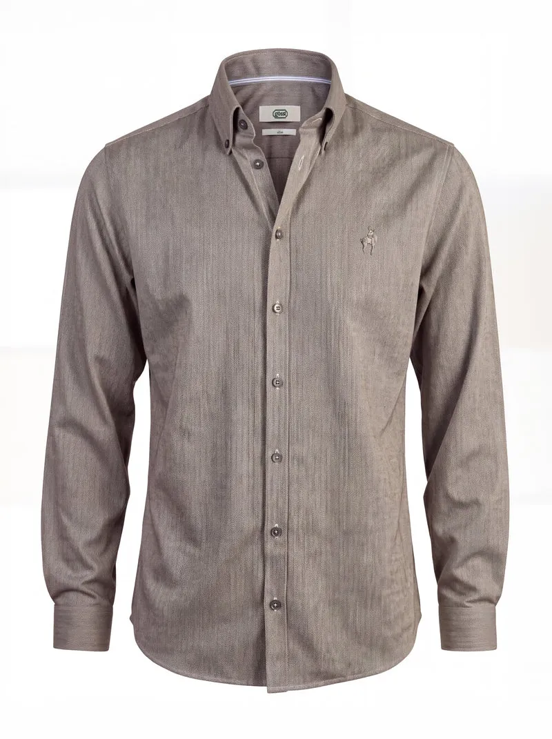 Button-down Hemd Fischgrat