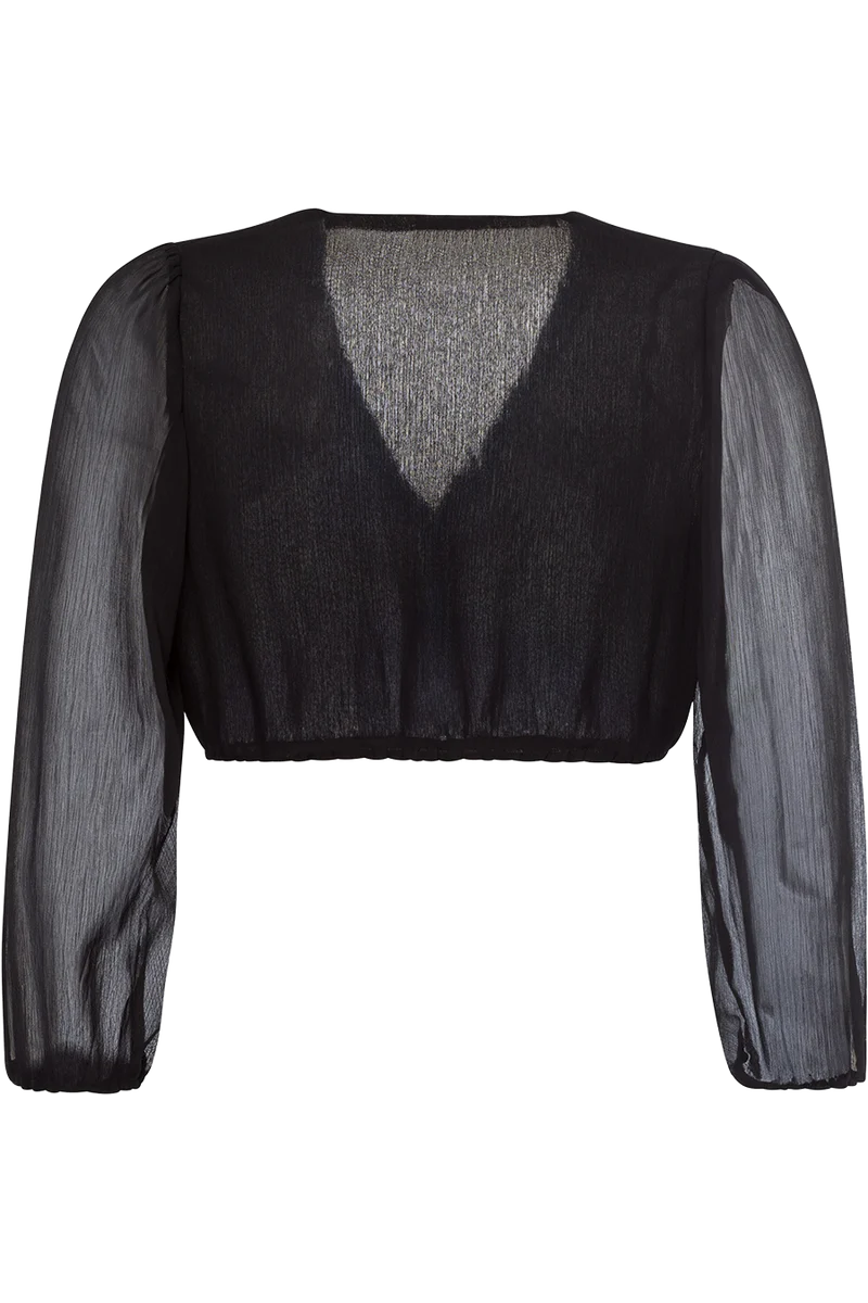Dirndlbluse mit 3/4-Arm - schwarz