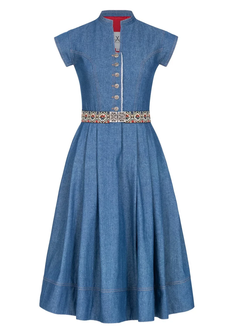 JEANS DIRNDLKLEID MITTELBLAU/ ROT