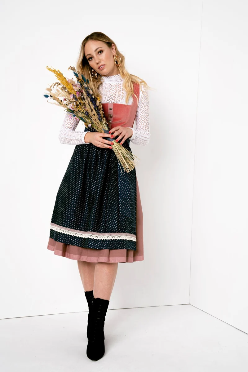 SAMT-JACQUARD DIRNDL MALVE/SAPHIR