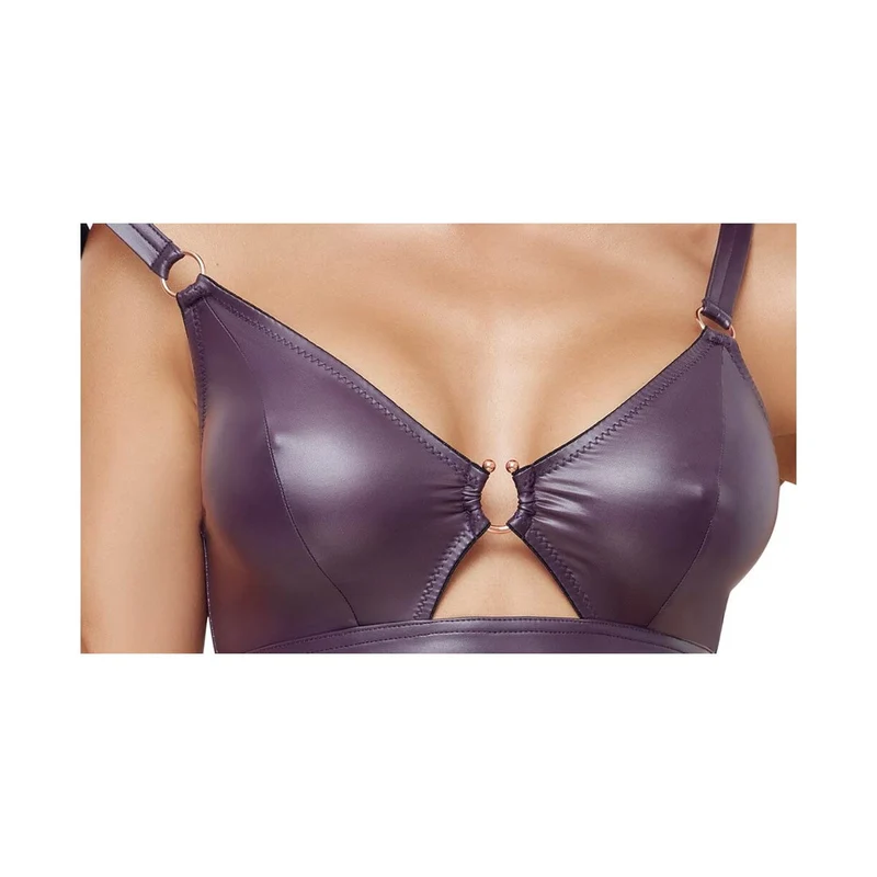 BH-Set ouvert S - XL edler lila Wetlook "Therry"