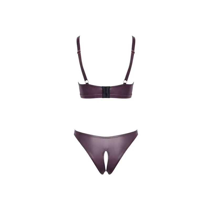 BH-Set ouvert S - XL edler lila Wetlook "Therry"