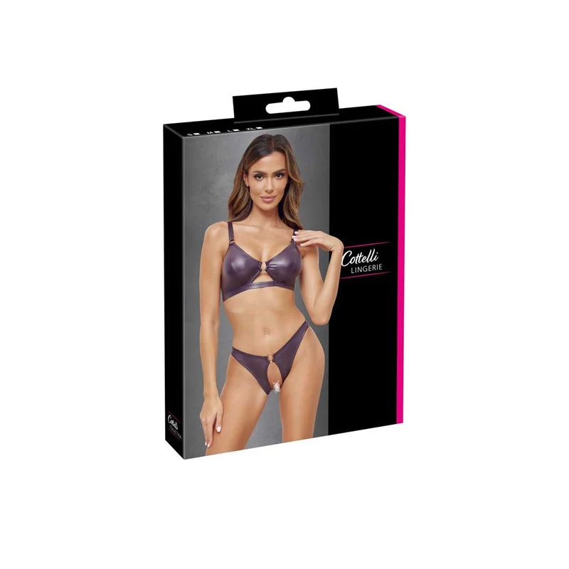 BH-Set ouvert S - XL edler lila Wetlook "Therry"