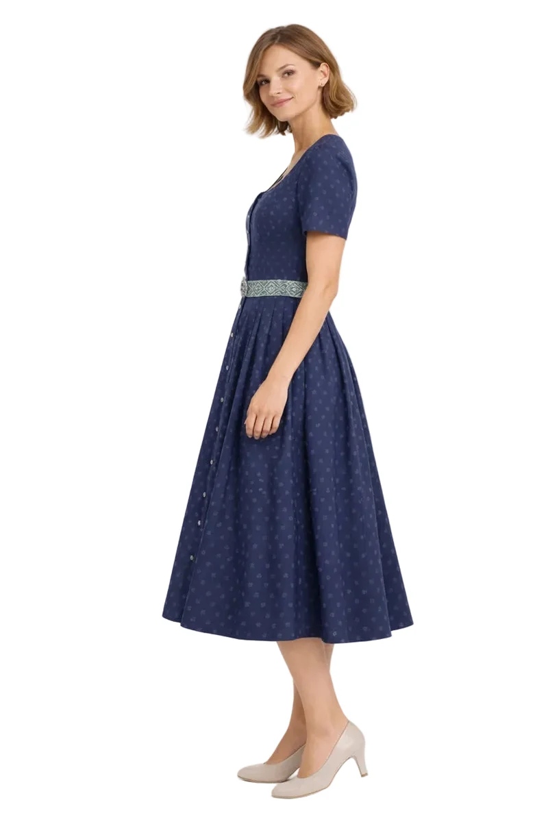 Blümchendruck-Kleid mit kurzem Arm