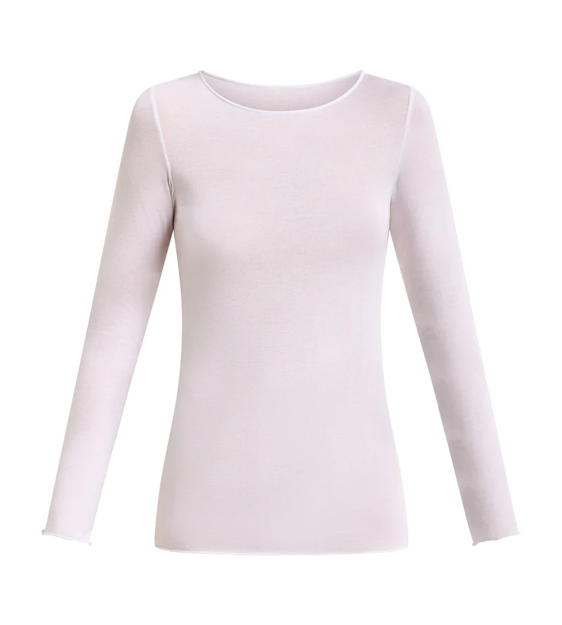 Weißes T-Shirt mit Rundhalsausschnitt Thermal Light