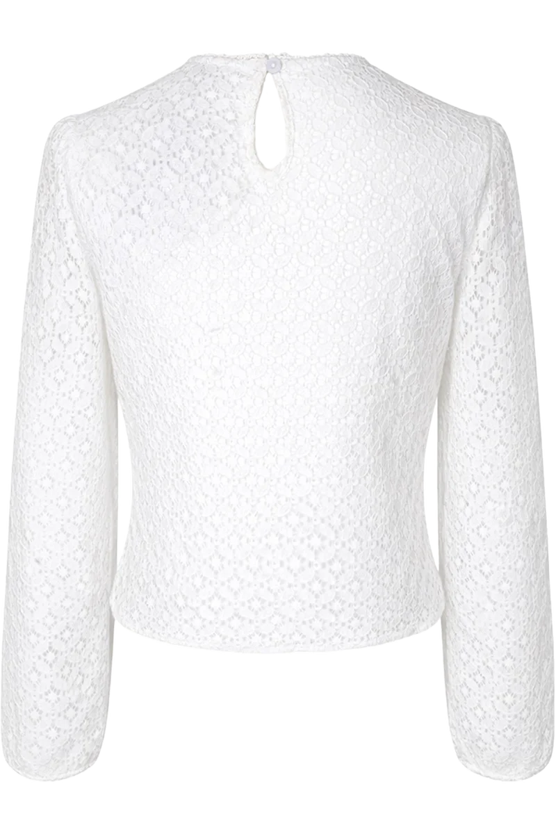 Damen Trachtenbluse mit weiten Spitzenärmeln - offwhite