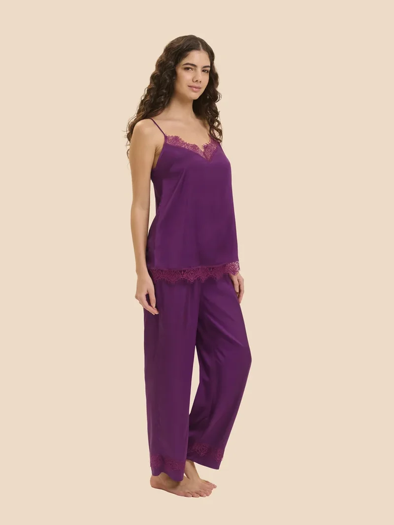 Simone Perele - Satin Secrets Seidenhose in Brombeere