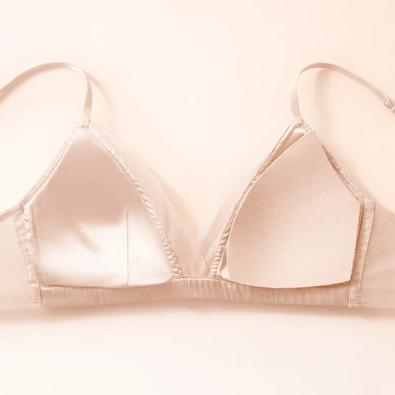 Pinkfarbener Stretch-BH mit Stahlring, bequemer Seiden-BH