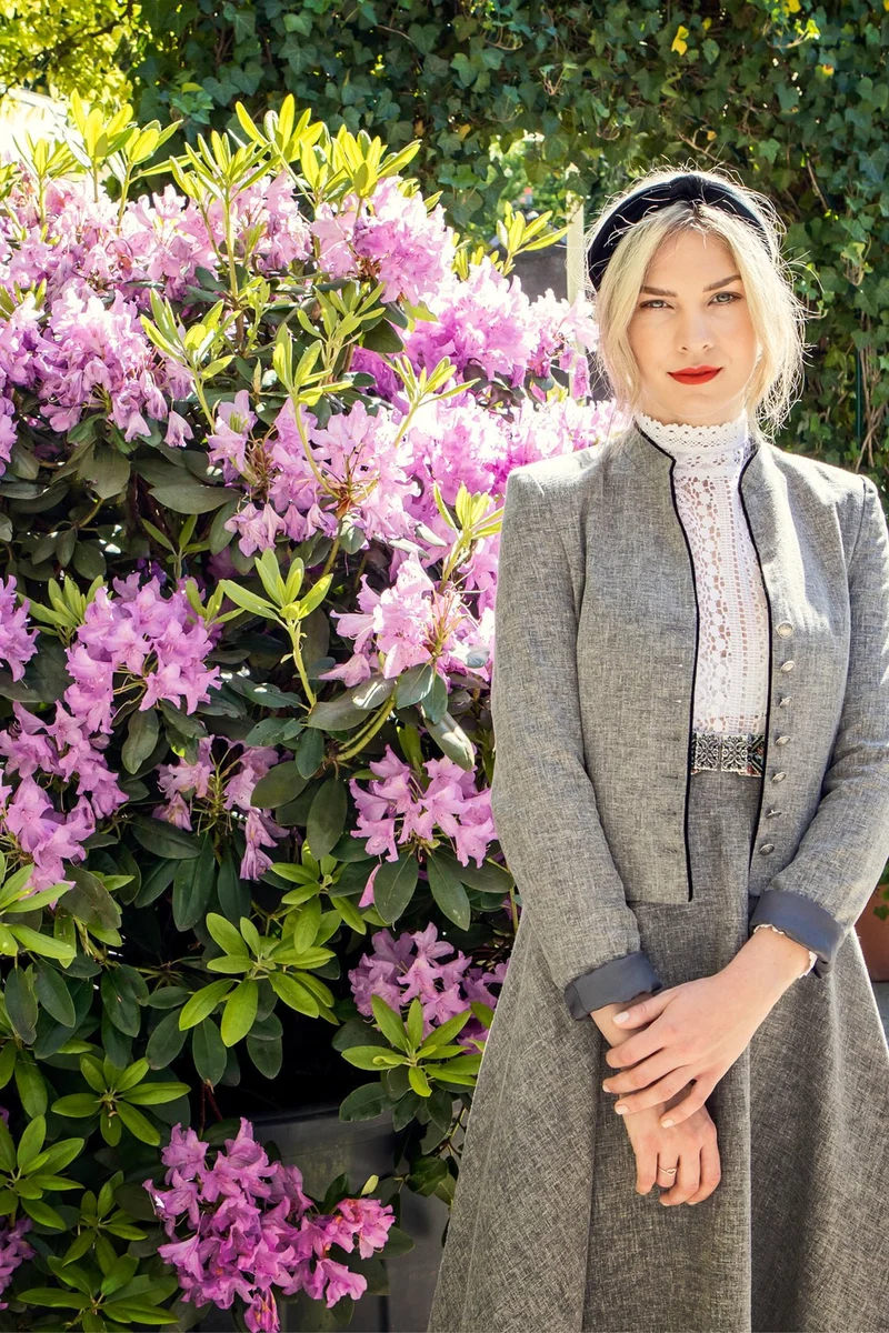 SOFT LEINEN BLAZER GRAU MELANGE