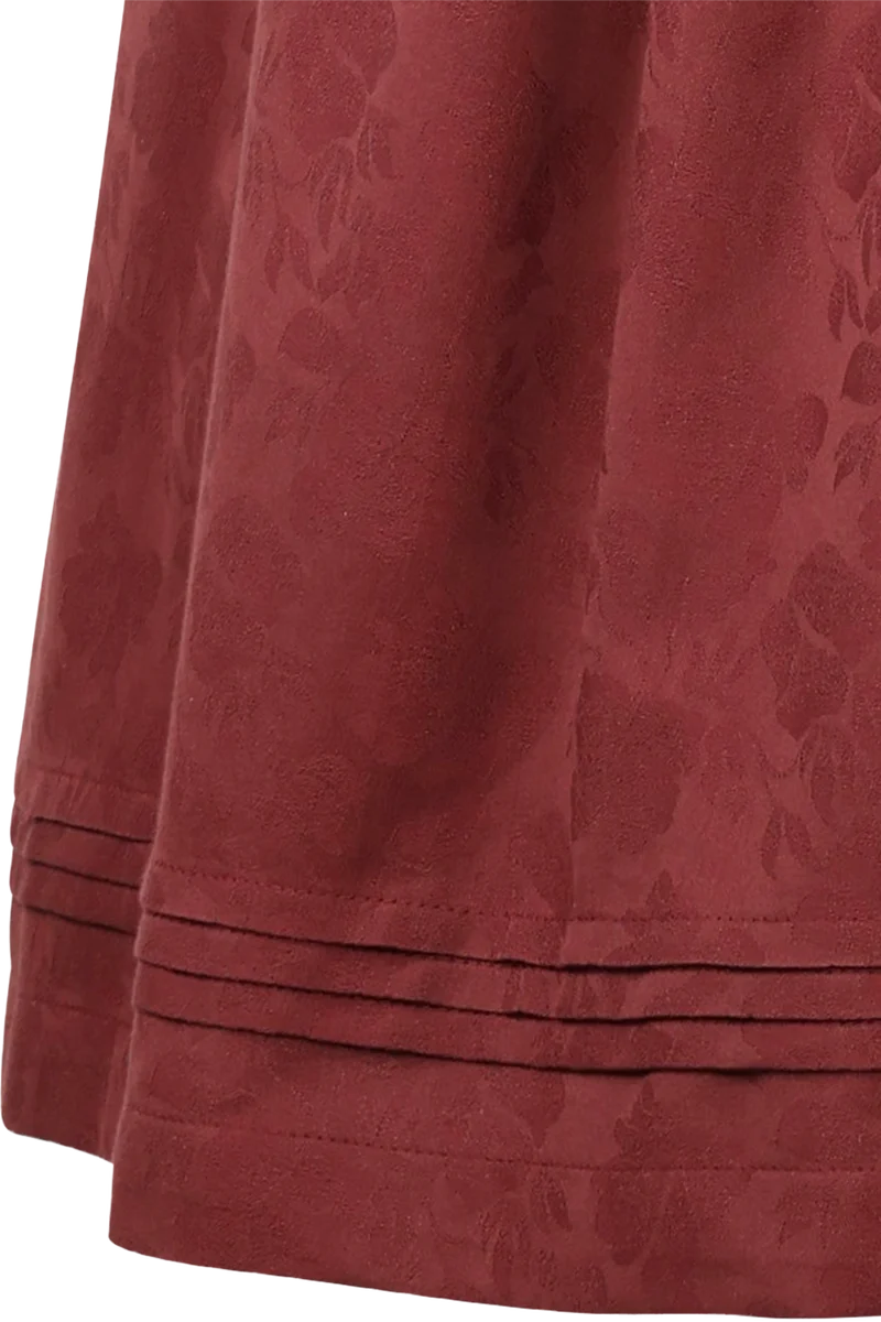 Midi-Dirndl floral mit Rüschen-Details - henna
