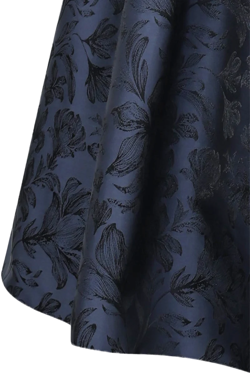 Trachtenrock in Midilänge mit floralem Muster - midnight