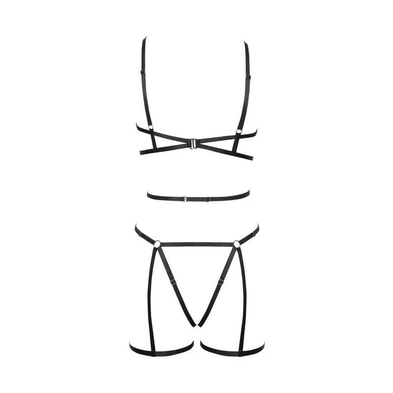 Brust- und Hüft-Harness Set S-L seidig glänzend