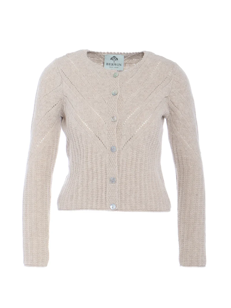Strickjacke mit diagonalem Einsatz