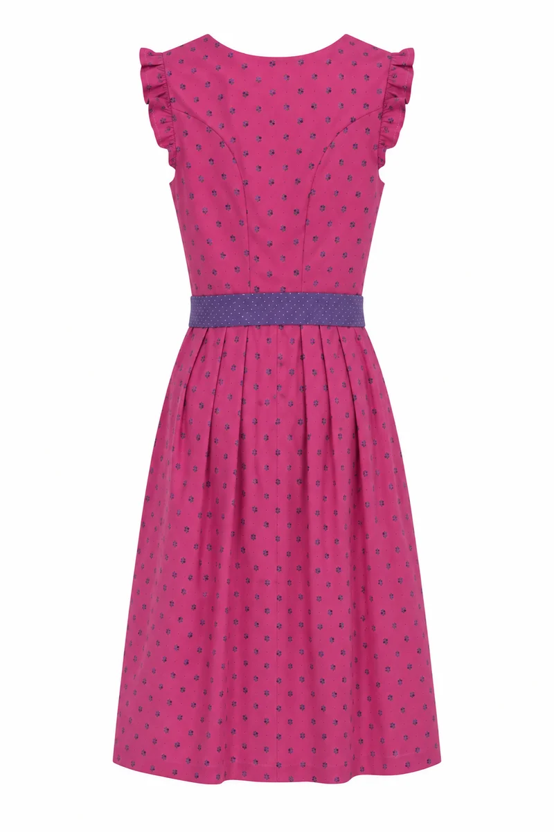 Sommerliches Dirndl mit Tupfen-Schürze in pink