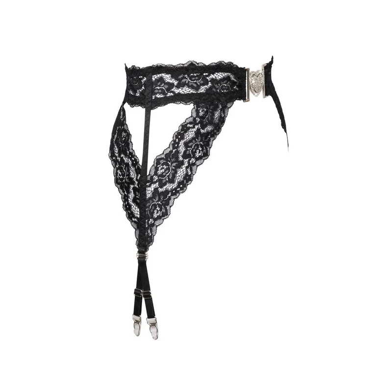 Strapsgürtel S-XL weiche Spitze mit Strass-Herz "Selina"