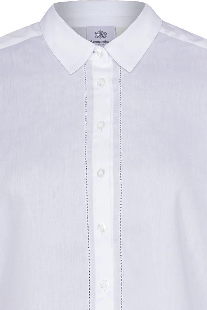 Damen Trachtenbluse mit weiten Ärmeln - weiß