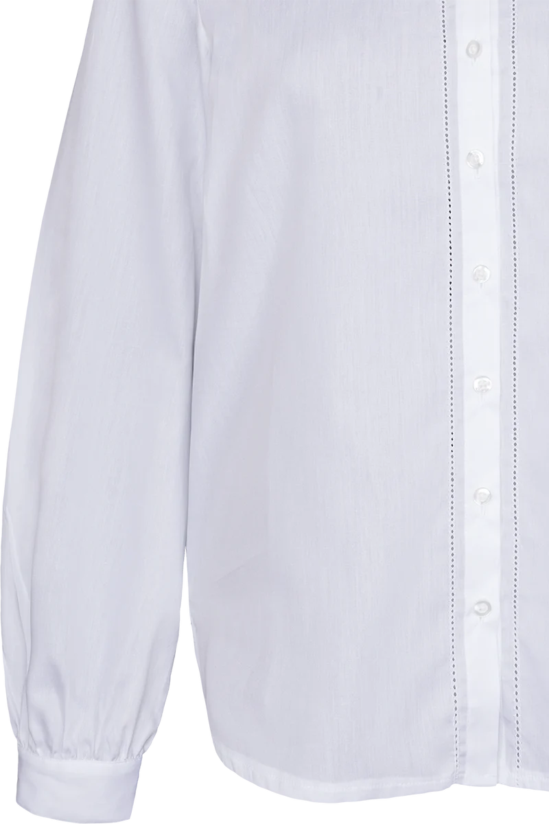 Damen Trachtenbluse mit weiten Ärmeln - weiß