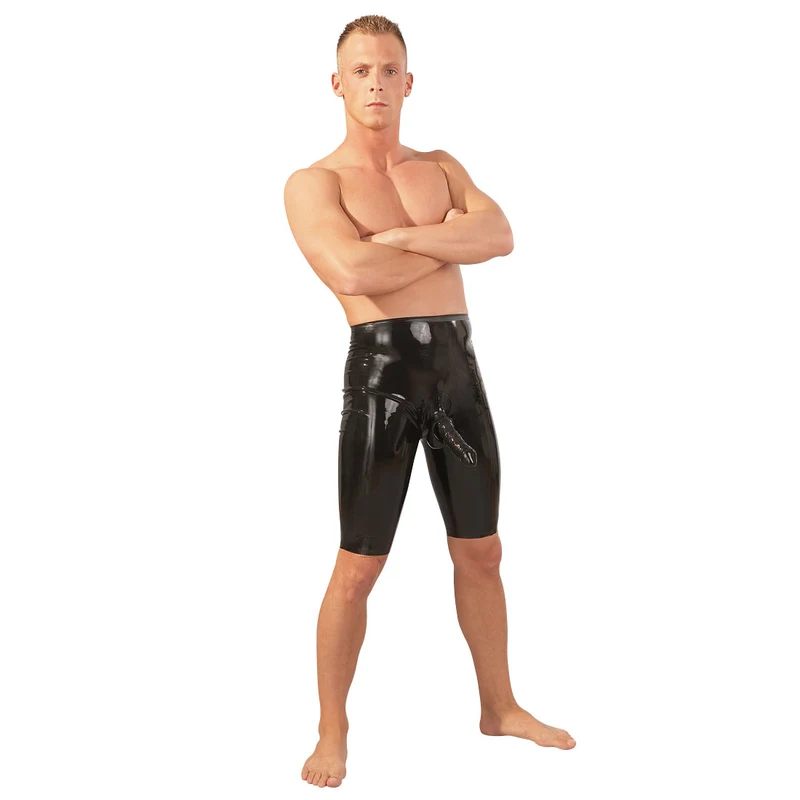 Latex Radlerhose M-2XL geäderte Hülle für Penis + Hoden "Jerome"