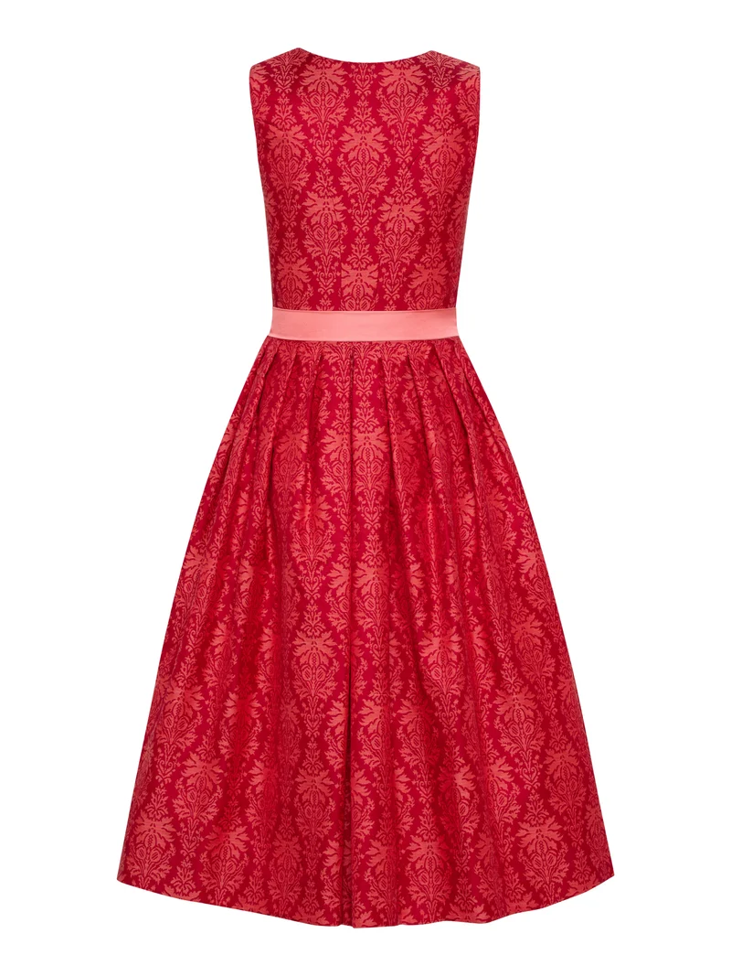 Elegantes Jacquard-Dirndl mit Taft-Schürze