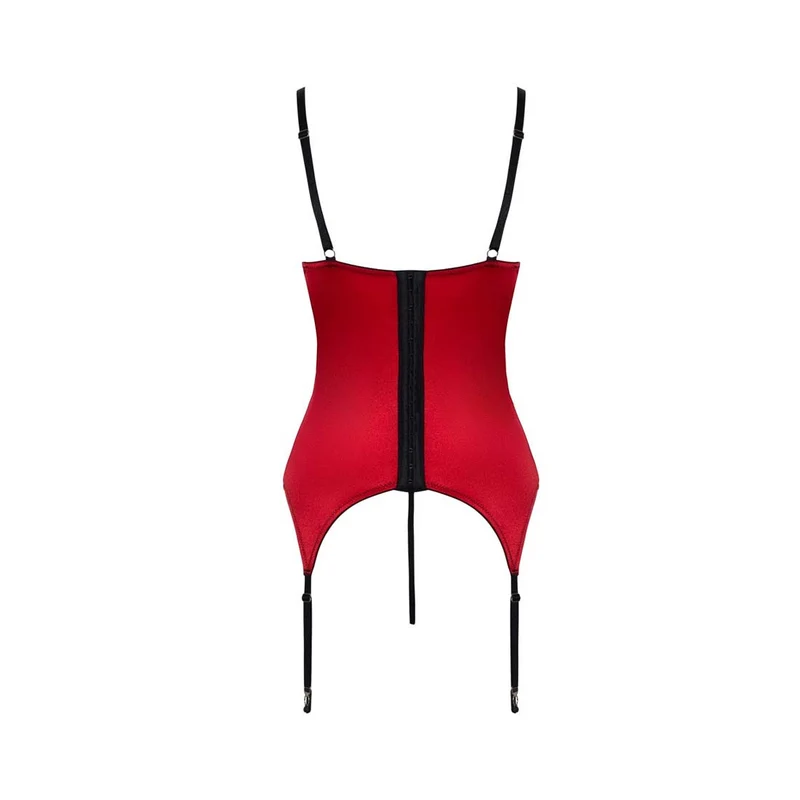 Strapshemd Set ouvert S-XL mit Strass, Satin und Spitze "Kimia"