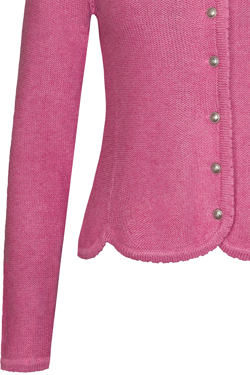 Damen Dirndljacke Strickjacke tailliert - himbeere