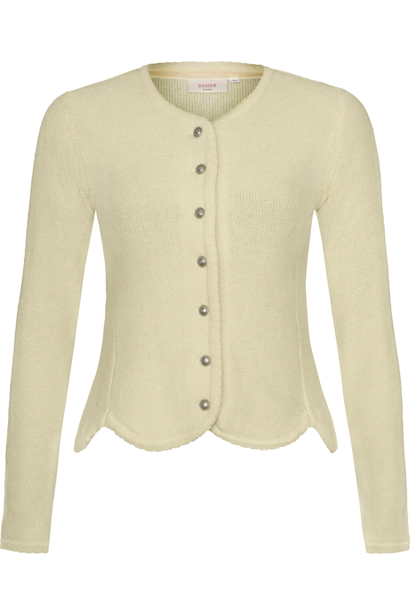 Damen Dirndljacke Strickjacke tailliert - vanille