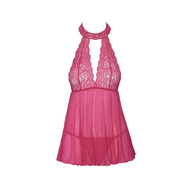 Neckholder Babydoll pink S-L mit ausgestelltem Röckchen "Ellen"