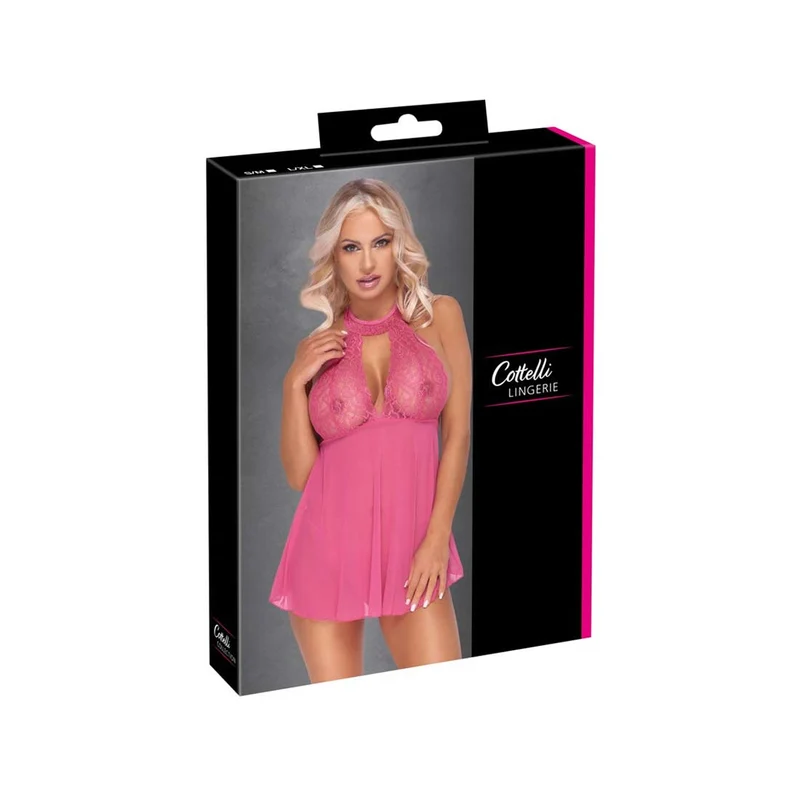 Neckholder Babydoll pink S-L mit ausgestelltem Röckchen "Ellen"