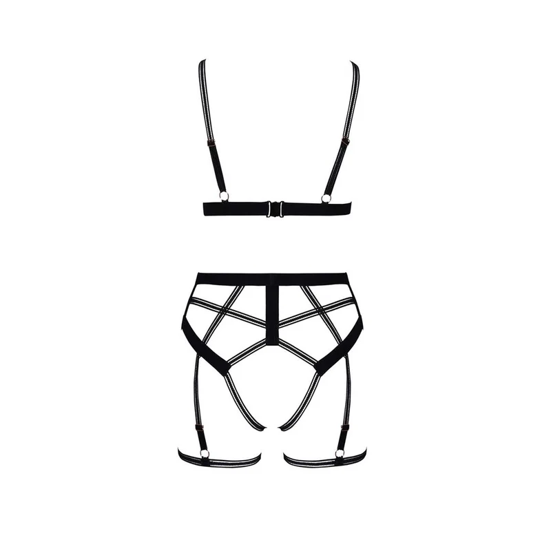 BH Set ouvert S-XL im Harness-Style mit Ringen "Fiorella"