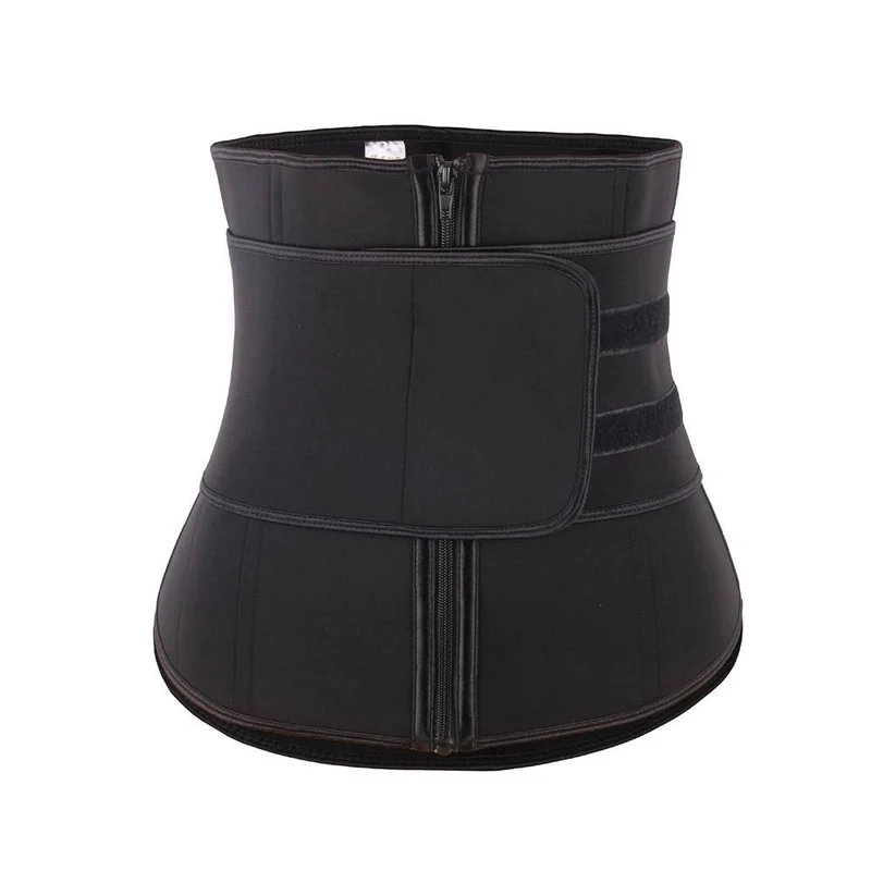 Schwarzer Neopren-Taillenformer – Einzelgürtel, 9 Stahlstäbe