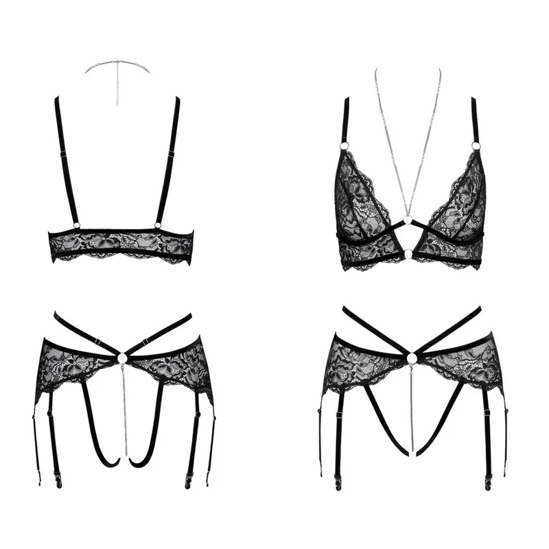 Straps BH-Set ouvert S-XL verstellbare Neckholder-Kette "Anais"