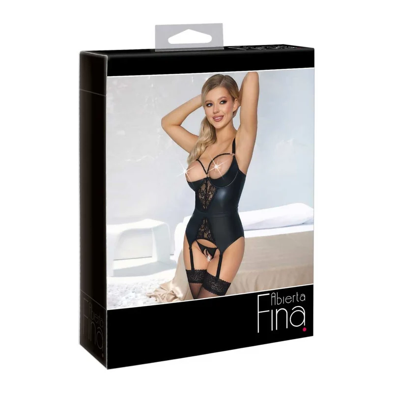 Strapshemd Set ouvert S-L Busenfrei mit Perlenketten "Melody"