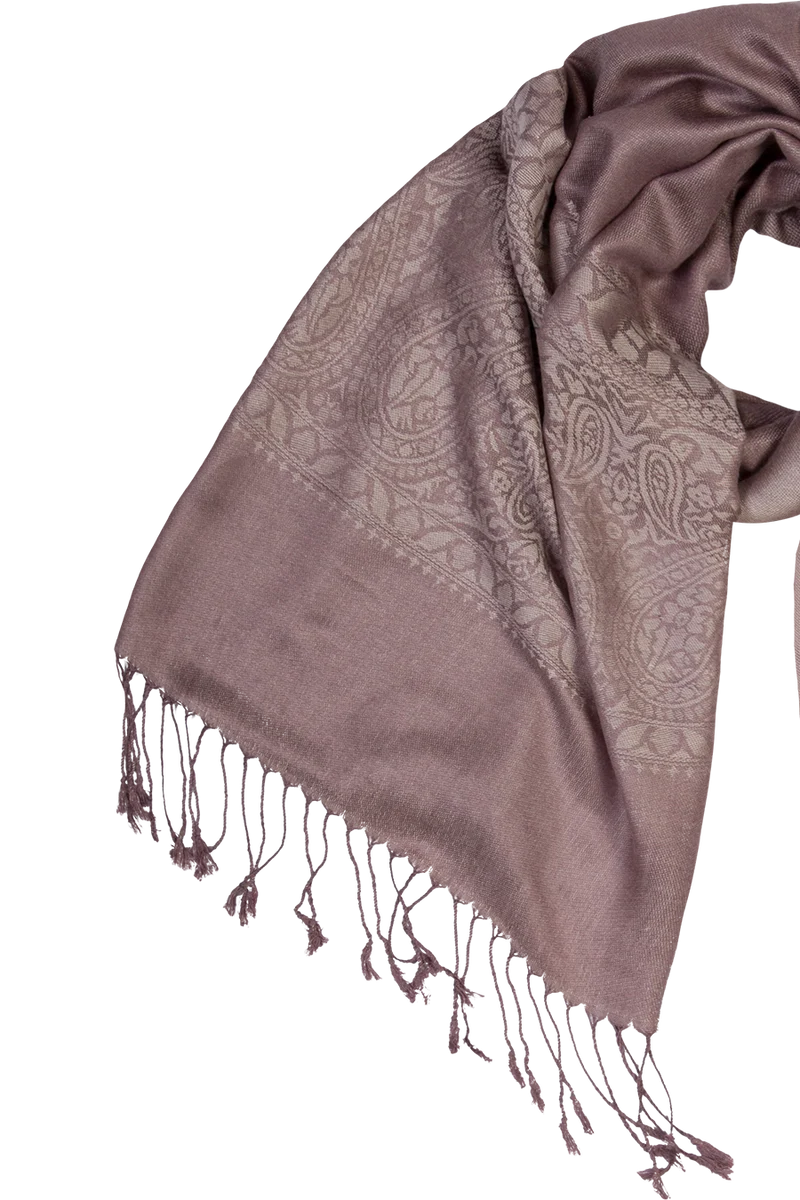 Damen Tuch im Pashmina-Stil mit Muster - taupe