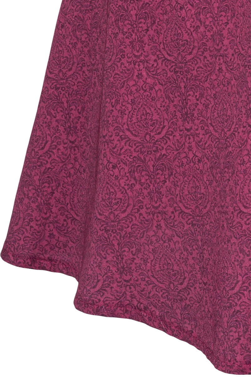 Trachtenrock Midi mit floralem Ornamentdruck - beere
