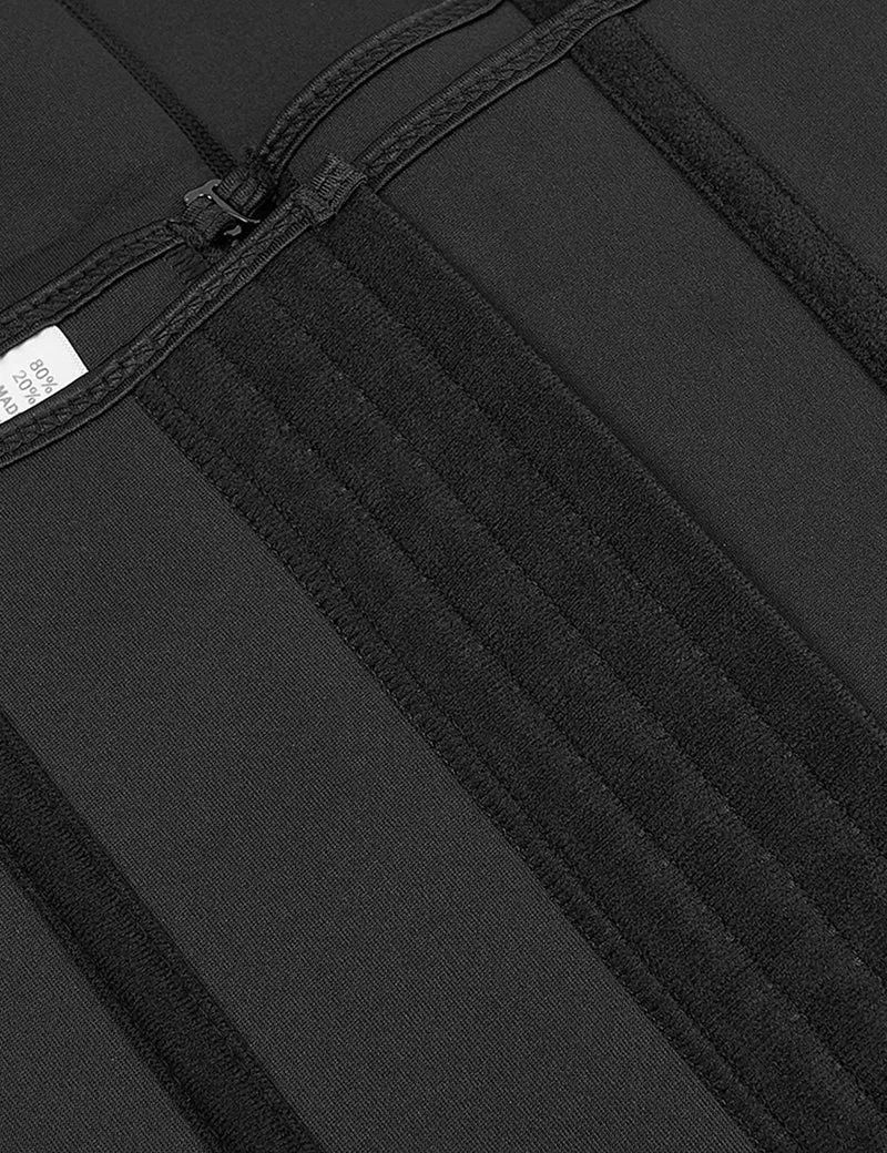 Schwarzes Neopren-Taillentrainingskorsett – 6 Stahlstäbe