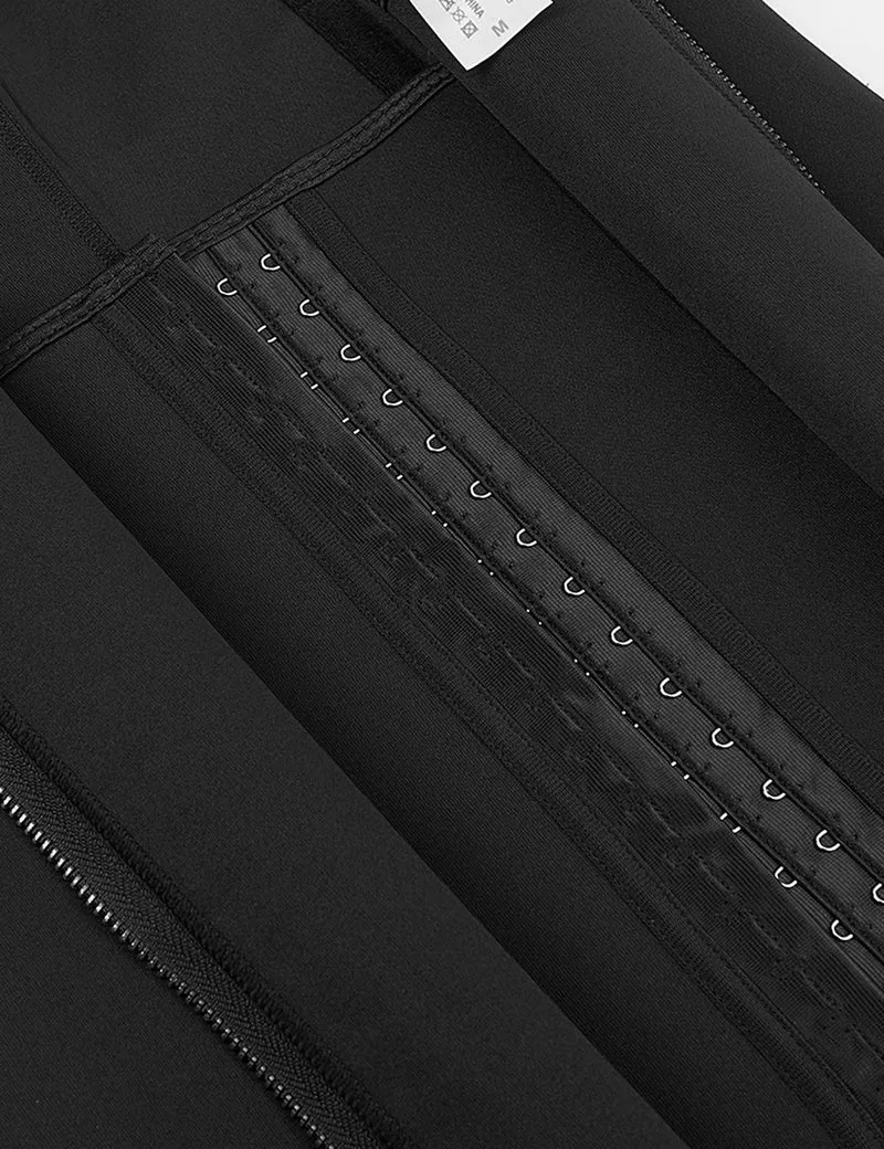 Schwarzes Neopren-Taillentrainingskorsett – 6 Stahlstäbe