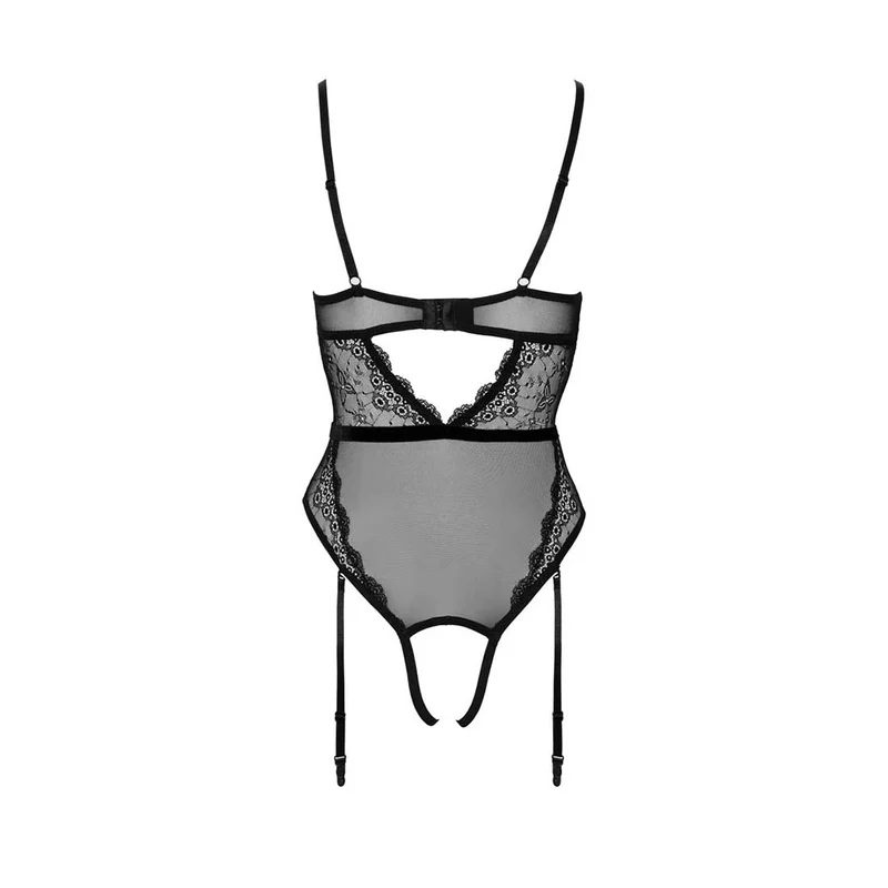 String-Body ouvert S-XL mit Perlenkette - Strapse abnehmbar "Netta"