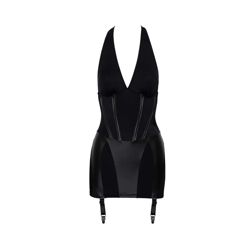 Domina Straps-Kleid S-XL sexy Schnürung im Rücken + Peitsche "Nalea"