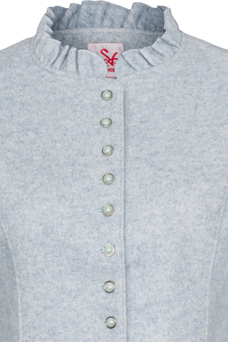 Damen Walkoptik-Blazer mit Schößchenverarbeitung - hellblau