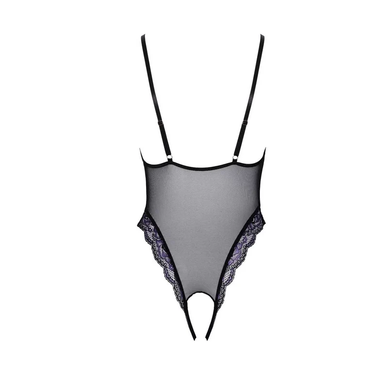 String-Body ouvert S-XL Netz mit weicher Blüten-Spitze "Hermine"