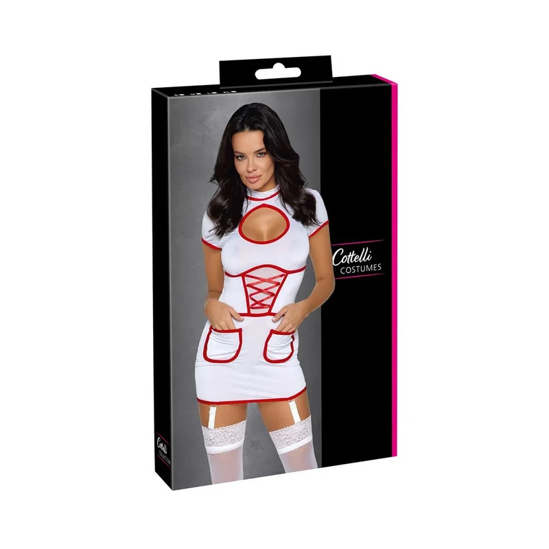 Straps-Kleid S-XL im Krankenschwester-Look mit Taschen "Lakia"