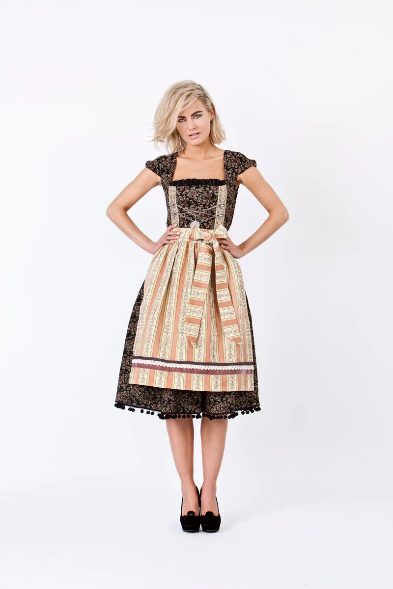 DIRNDL VINTAGE GOBELIN SCHWARZ/ ROSA