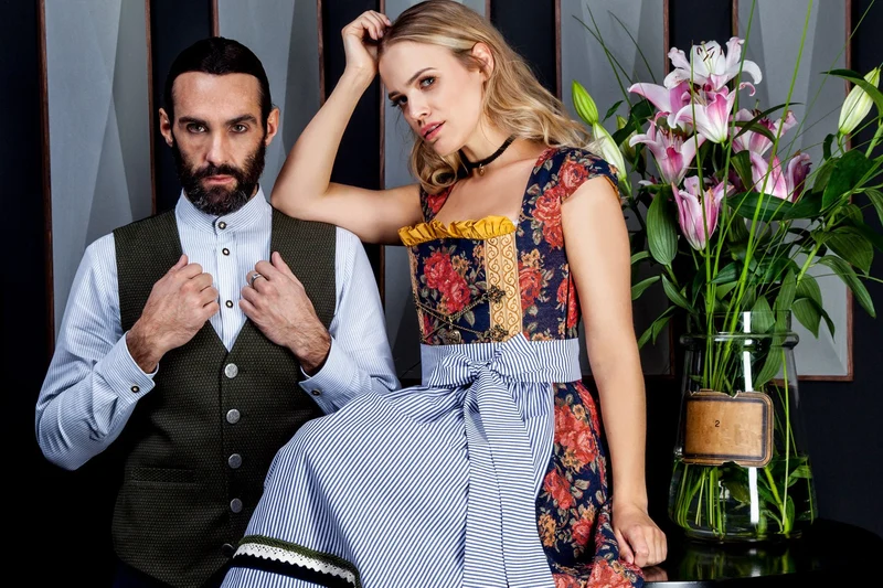 DIRNDL VINTAGE GOBELIN NAVY/ GOLD