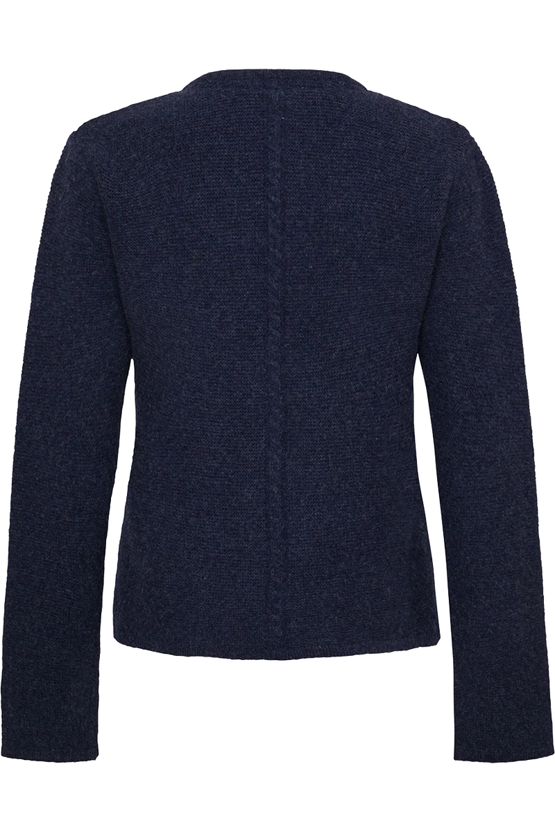 Damen Strickjacke mit Wolle - dunkelblau
