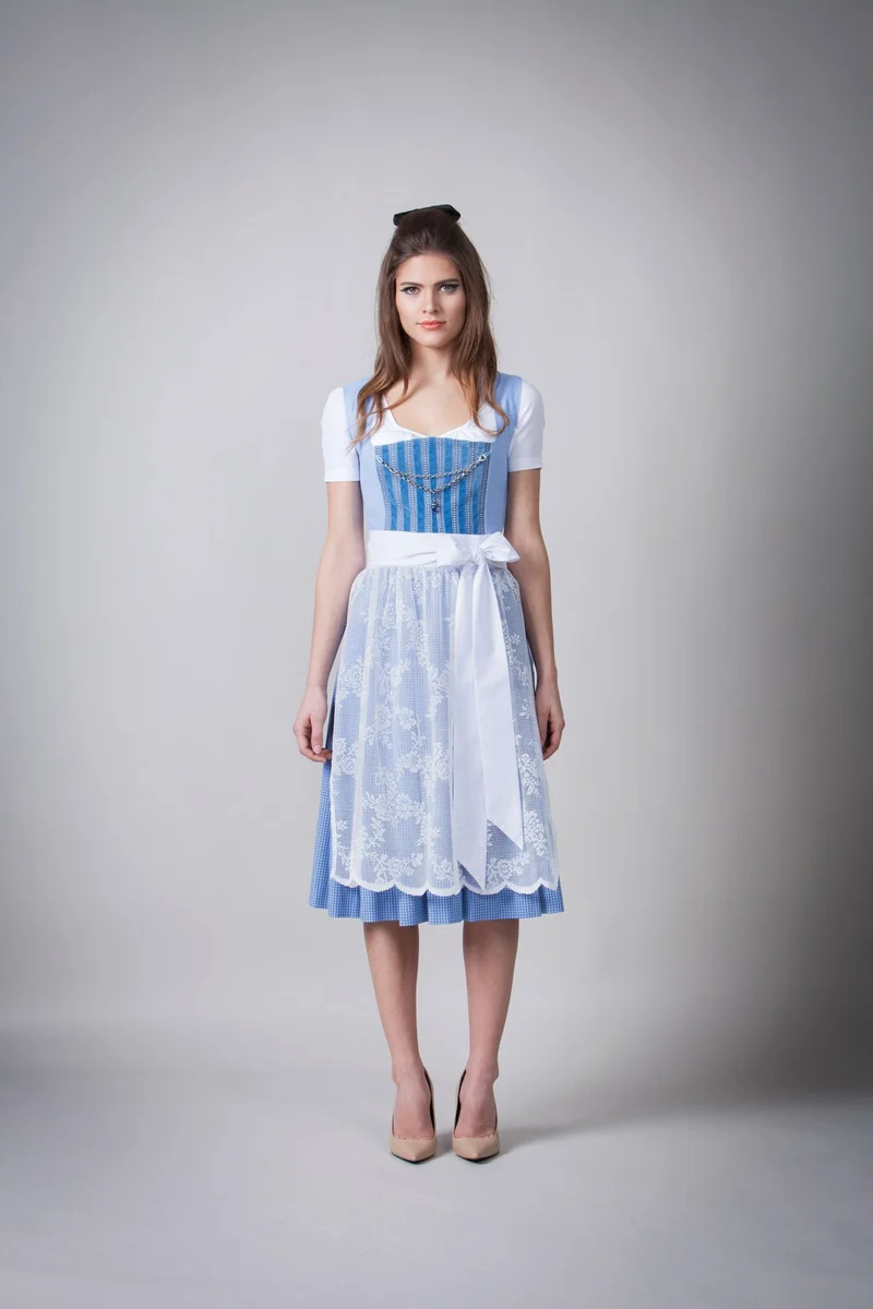 LEINEN DIRNDL MONACO SKY HELLBLAU