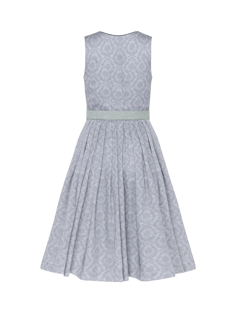 Dirndl aus Baumwolldruck mit uni Schürze