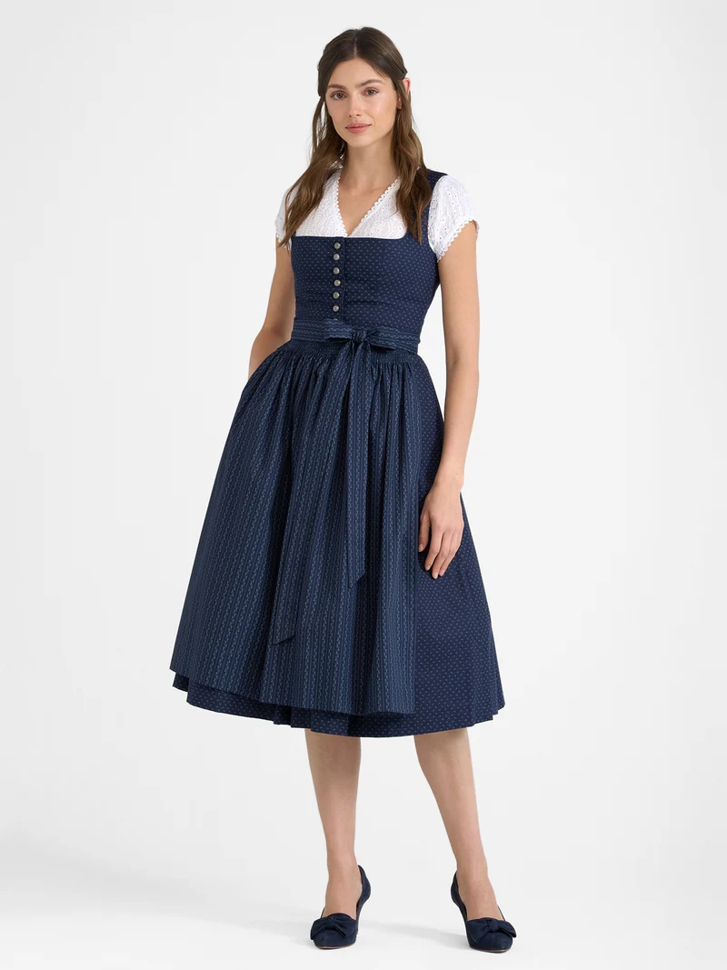Dirndl aus Baumwolle mit Streifenschürze