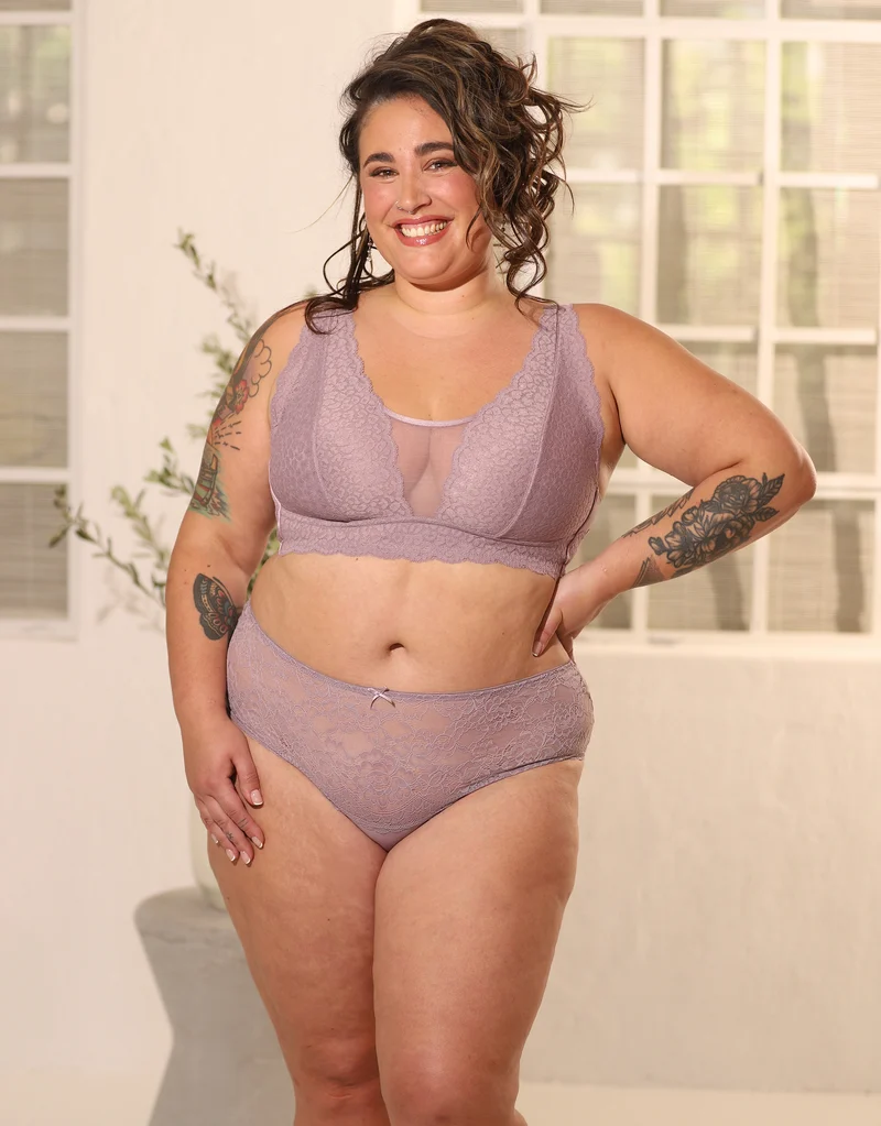 High-Panty Lace Basic Violetgrey